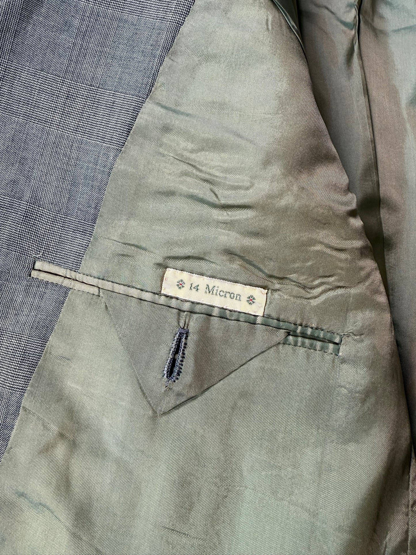 Giacca Kiton fresco lana 14 micron verde salvia - tg. 52/54