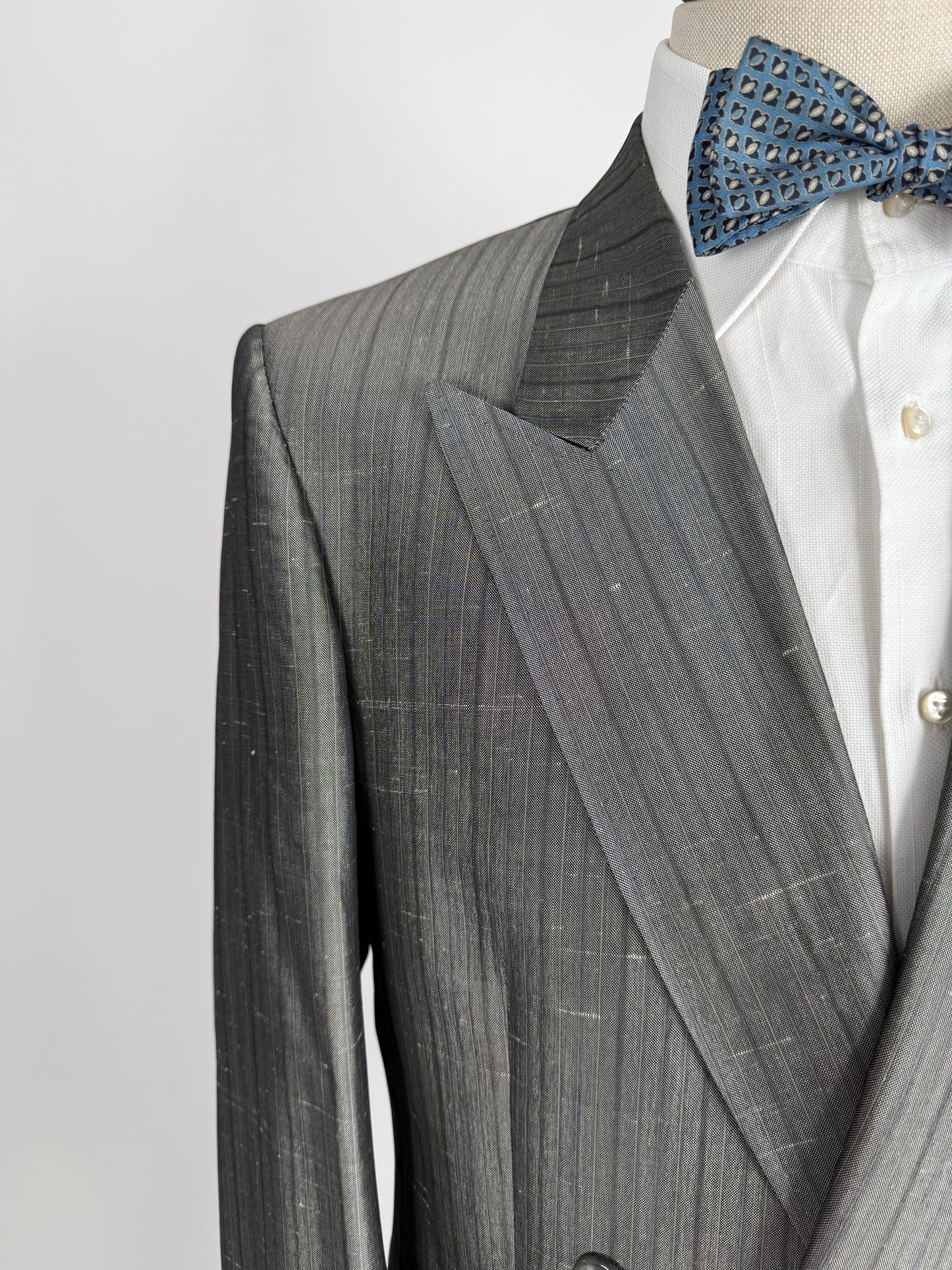 Completo doppiopetto anni ‘70/‘80 pura seta shantung - tg. 48/50