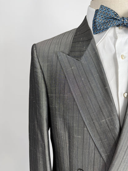 Completo doppiopetto anni ‘70/‘80 pura seta shantung - tg. 48/50