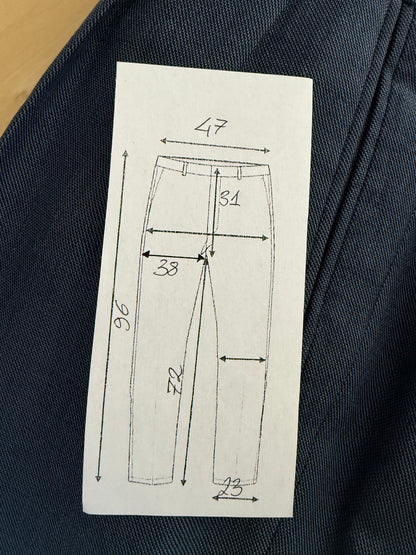 Pantaloni sartoriali grisaglia blu - tg. 52 corta