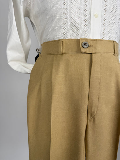 Completo doppiopetto estivo anni ‘70 in misto lino beige - tg. 44/46