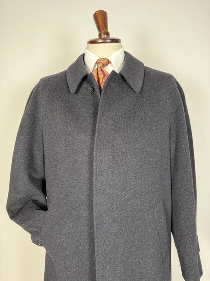 Cappotto raglan in panno lana e cashmere grigio fumo - tg. 54-58