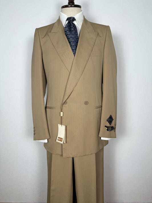Completo doppiopetto Forall anni '70/'80 in twill beige (NOS) - tg.48