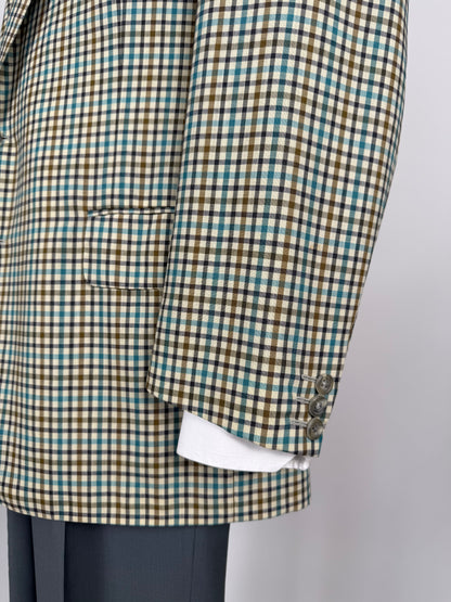 Giacca Ermenegildo Zegna quadretti fresco lana mezza fodera - tg. 52