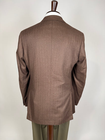 Giacca in puro cashmere Piacenza marrone spigato - tg. 48