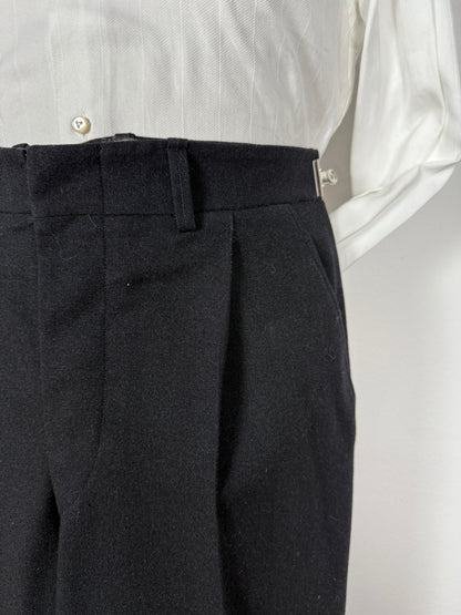 Completo 3 pezzi sartoriale anni ‘60/‘70 in flanella antracite - tg. 50