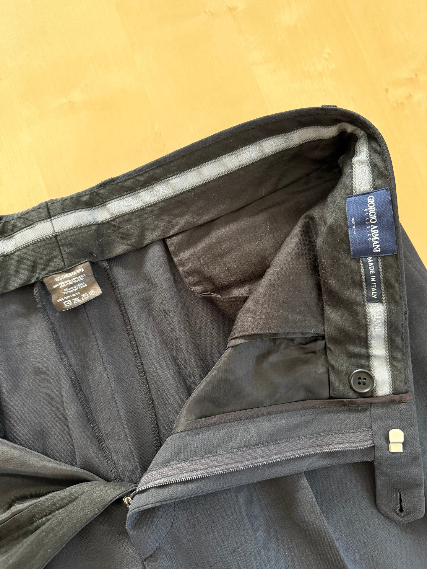Completo Armani anni '90 fresco lana grigio petrolio - tg. 54