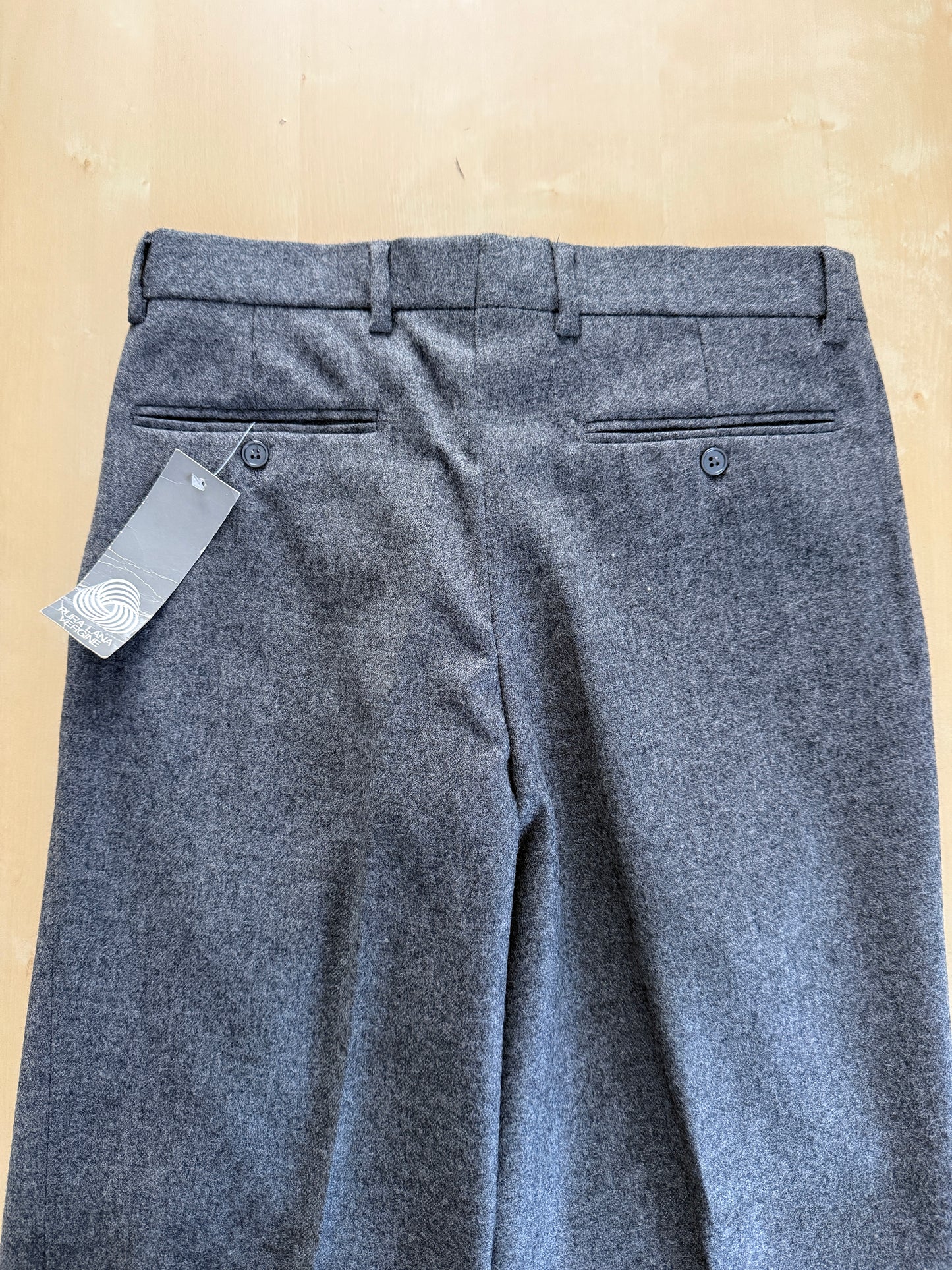 Pantaloni anni ‘80 flanella grigio medio (NOS) - tg. 46