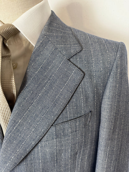 Completo anni ‘60 in grisaglia blu spinato - tg. 48