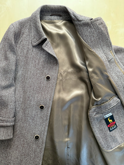 Cappotto in tweed marrone spigato - tg. 50-54