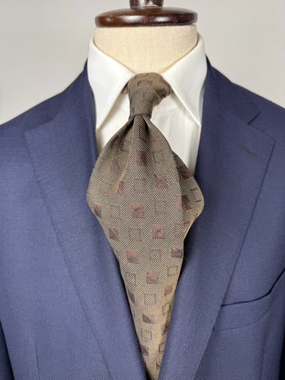 Cravatta Armani vintage marrone quadri