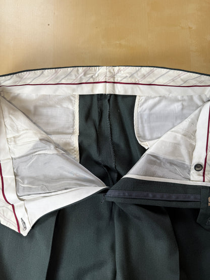 Pantalone anni ‘80 in flanella verde pino (NOS) - tg. 50
