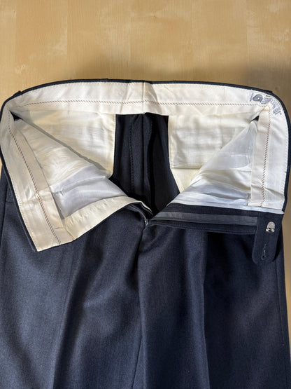 Pantaloni anni ‘70/‘80 flanella antracite trama righe (NOS) - tg. 44/46