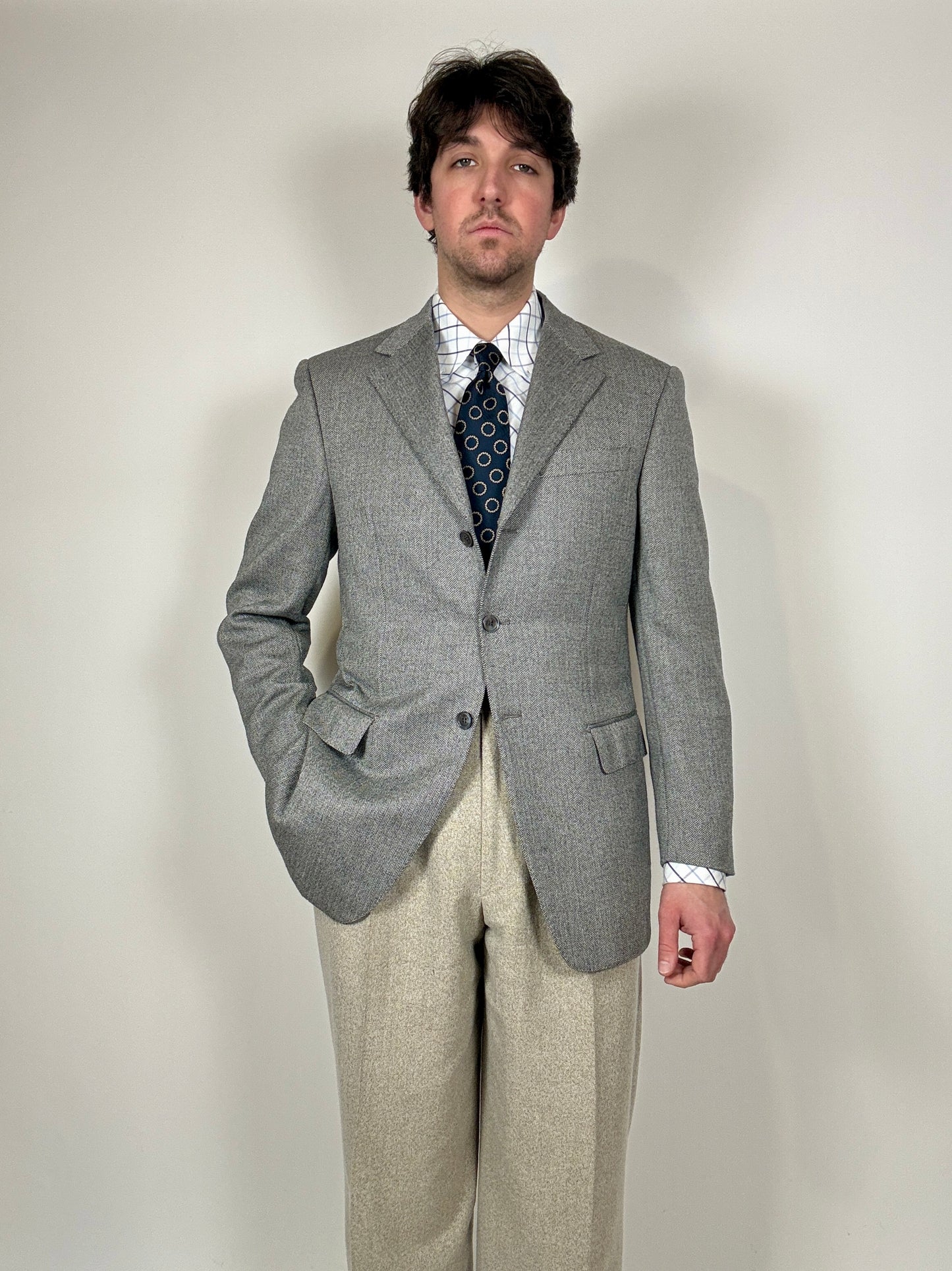 Giacca Pierre Cardin anni ‘90 spigato grigio - tg. 50