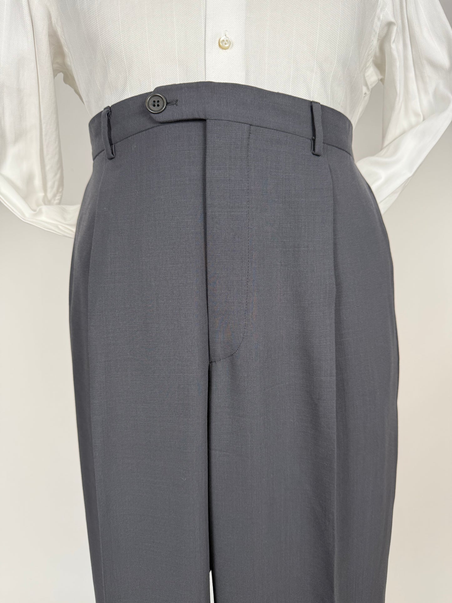 Completo Armani anni '90 fresco lana grigio petrolio - tg. 54