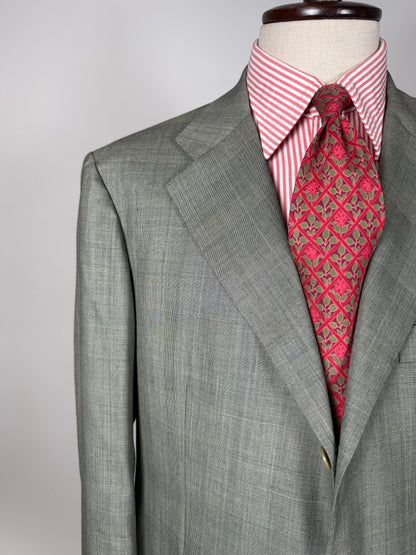 Giacca Kiton fresco lana 14 micron verde salvia - tg. 52/54