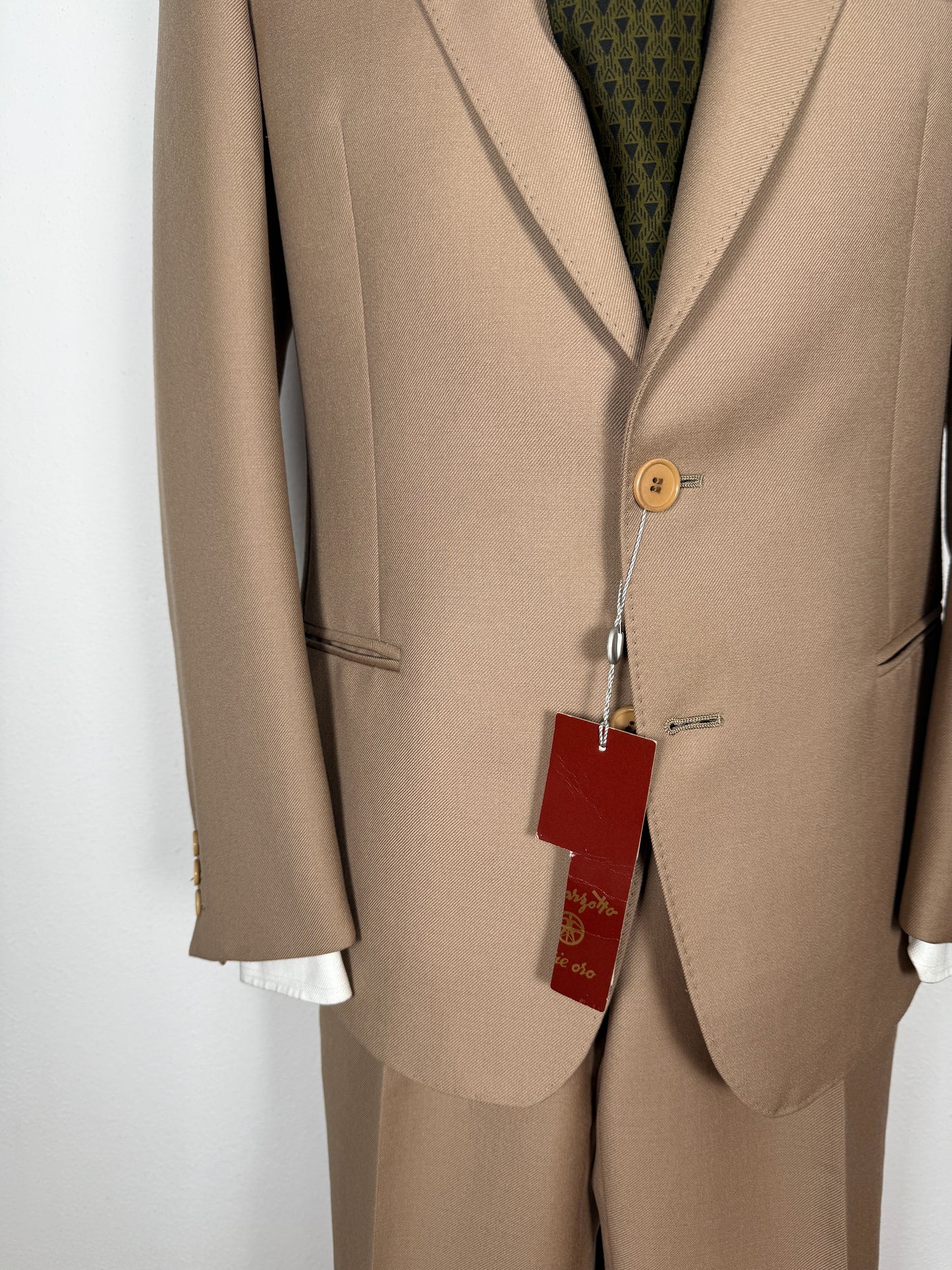 Completo Marzotto anni ‘70 in twill beige (NOS) - tg. 46/48