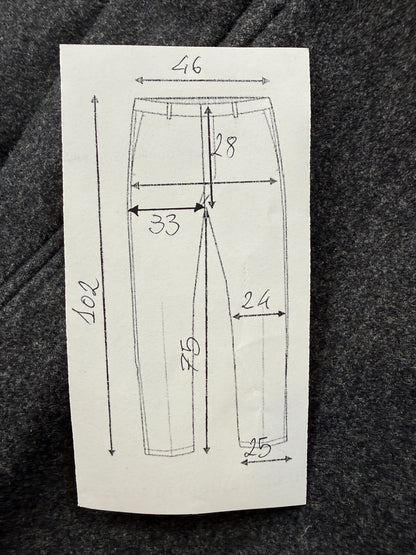 Pantaloni sartoriali anni ‘60/‘70 flanella antracite - tg. 50/52