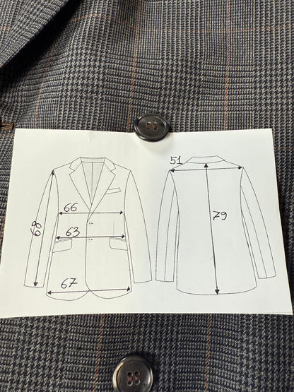 Giacca doppiopetto sartoriale anni ‘60 principe di Galles - tg. 58/60