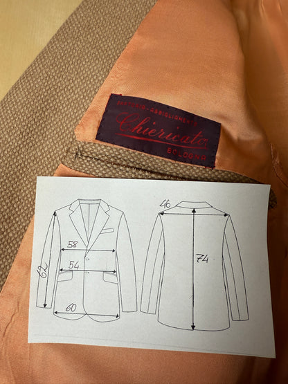 Giacca anni ‘60 sartoriale occhio di pernice color cammello - tg. 50/52