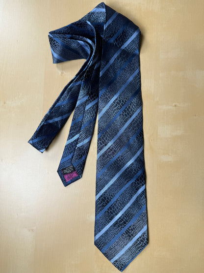 Cravatta Roberto Cavalli jacquard fantasia coccodrillo