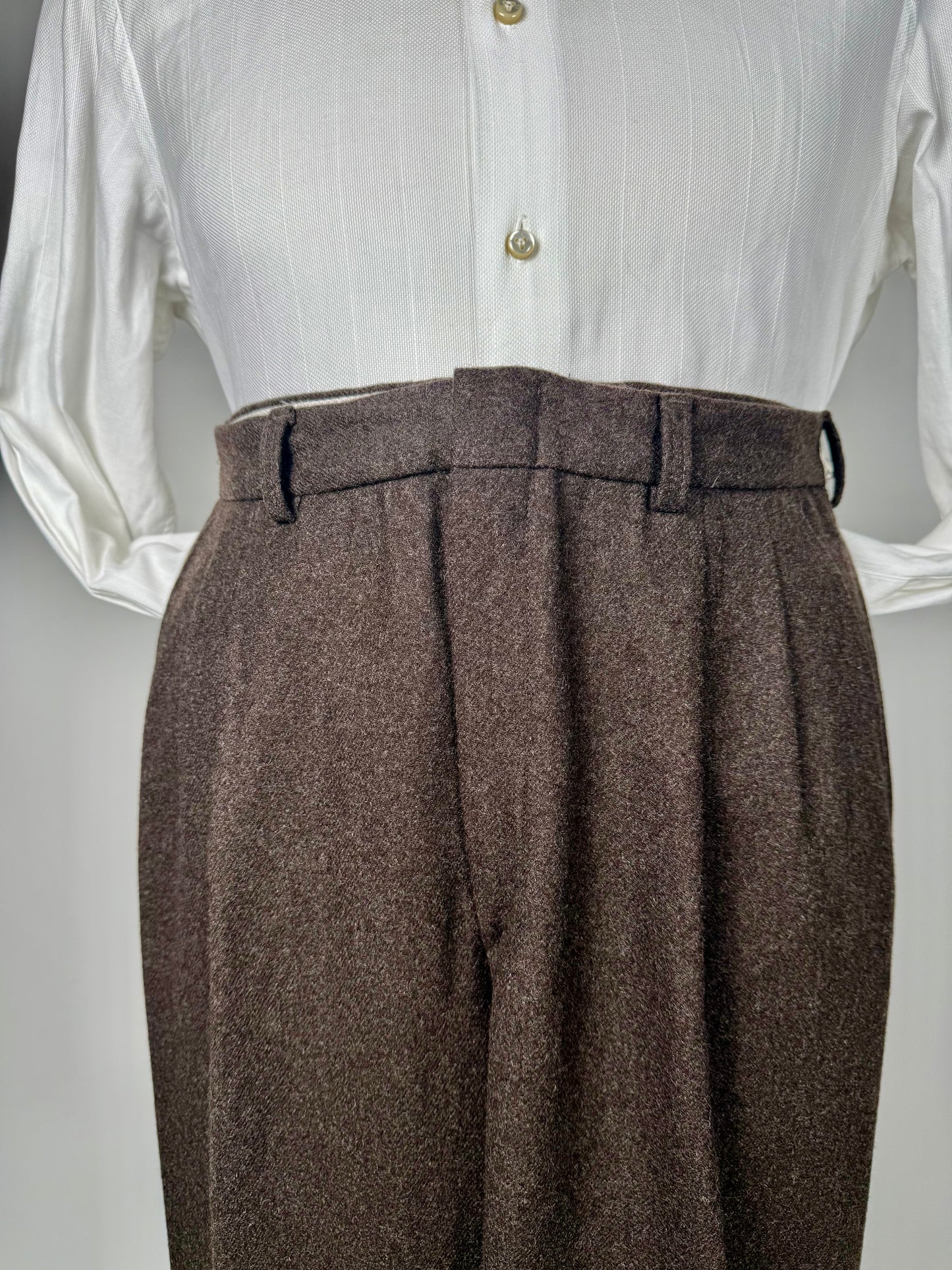 Pantaloni anni ‘80 flanella marrone (NOS) - tg. 44