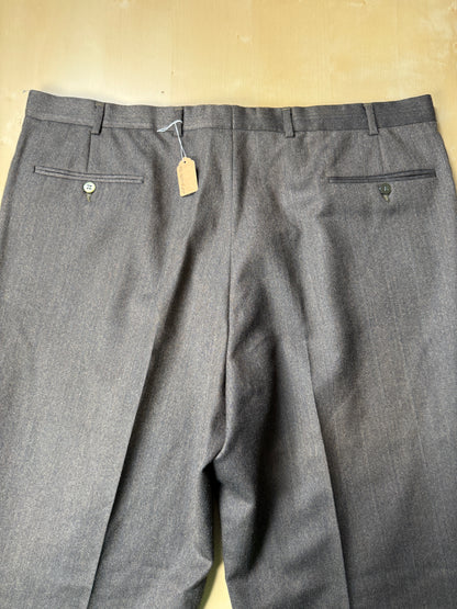 Pantaloni flanella marrone spigato - tg. 56/58