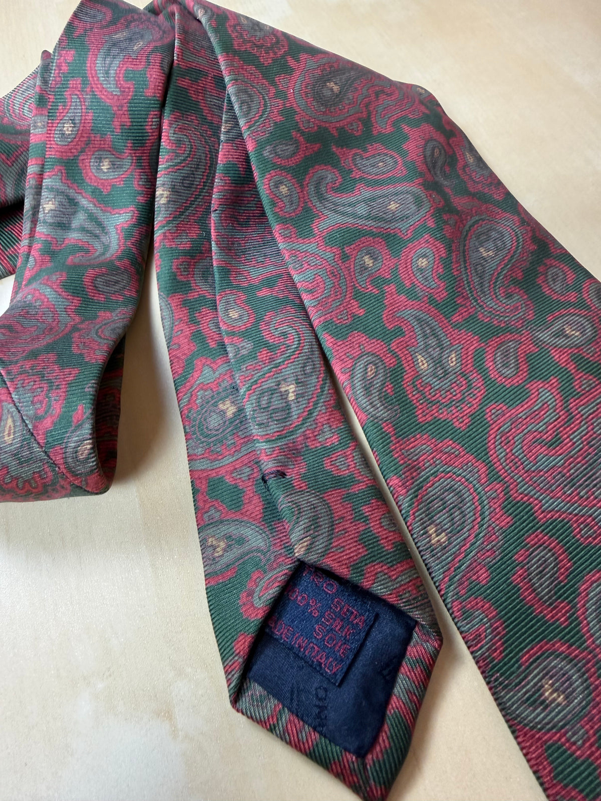 Cravatta Etro paisley rosso e verde