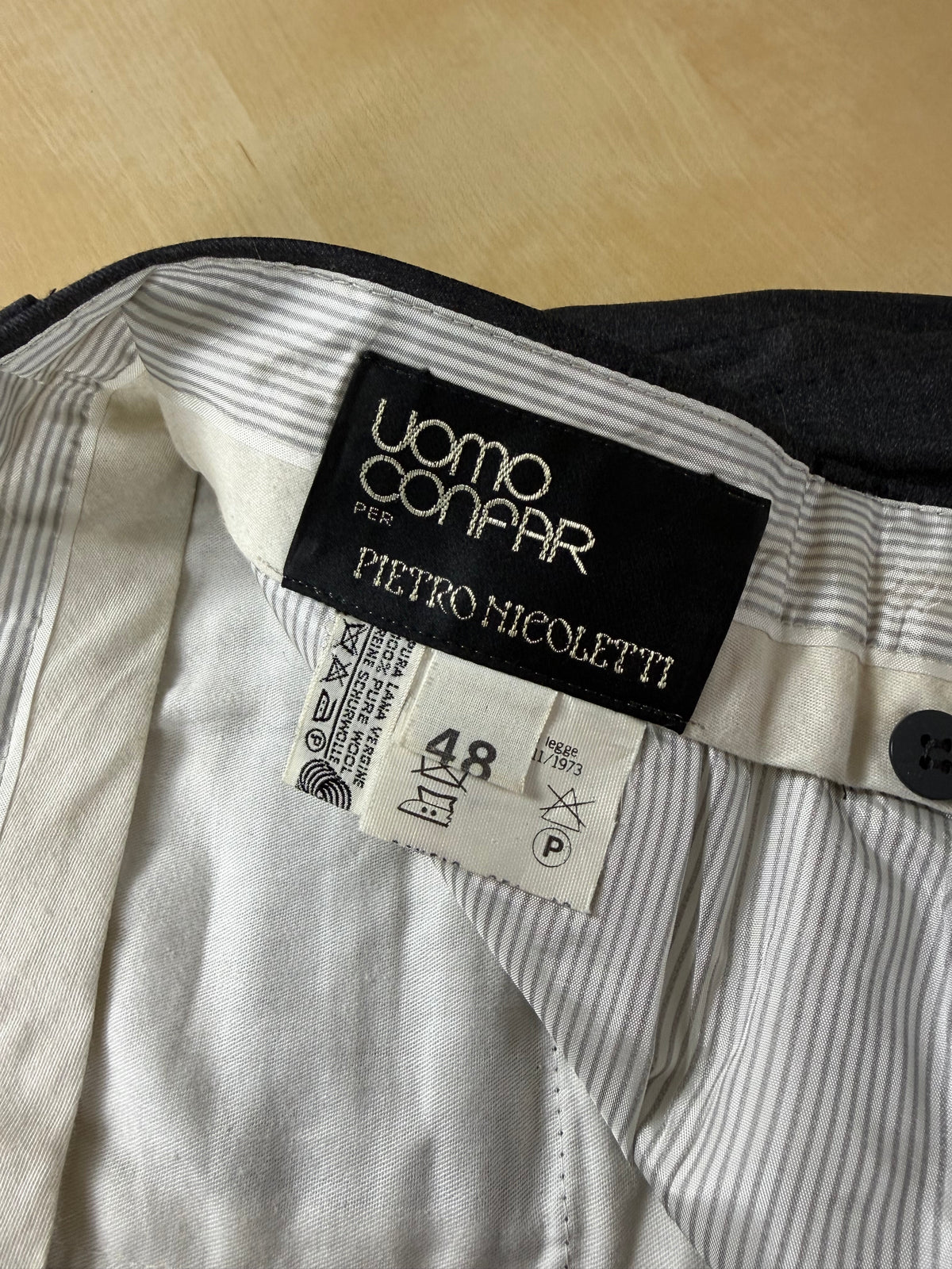 Pantaloni anni '80 flanella pettinata antracite - tg. 48/50