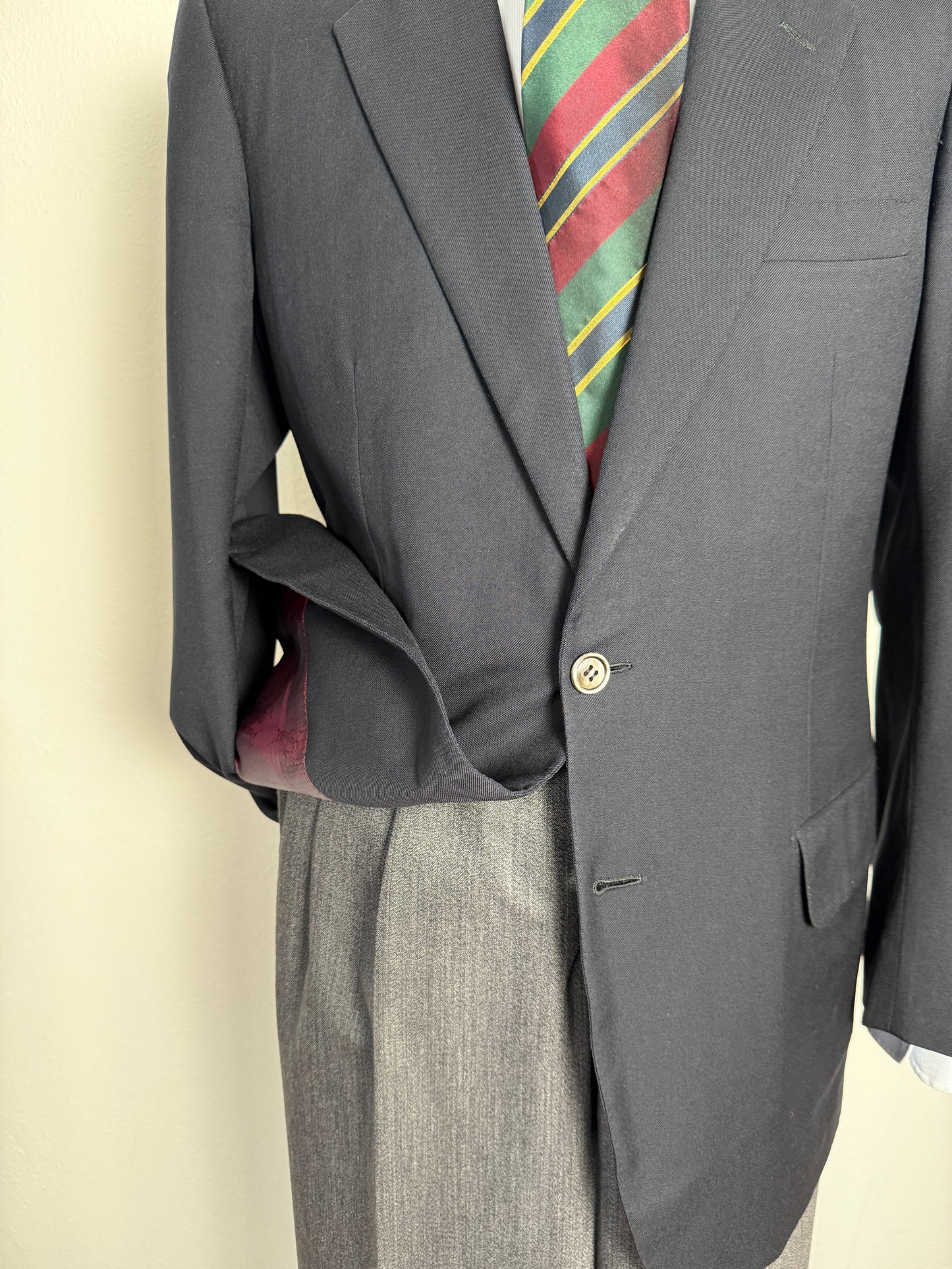 Giacca/blazer Brioni anni ‘80 in twill blu - tg. 48/50