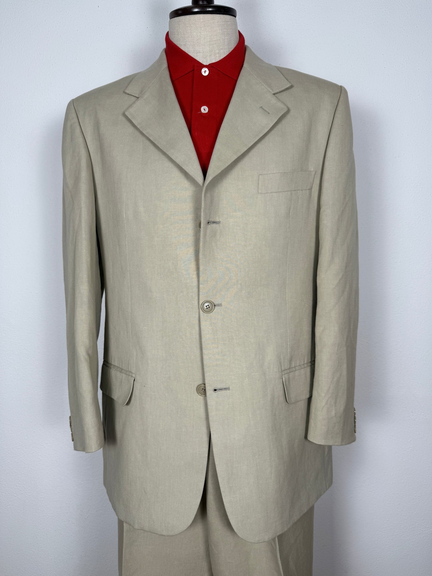 Completo beige in lino e cotone - tg. 52