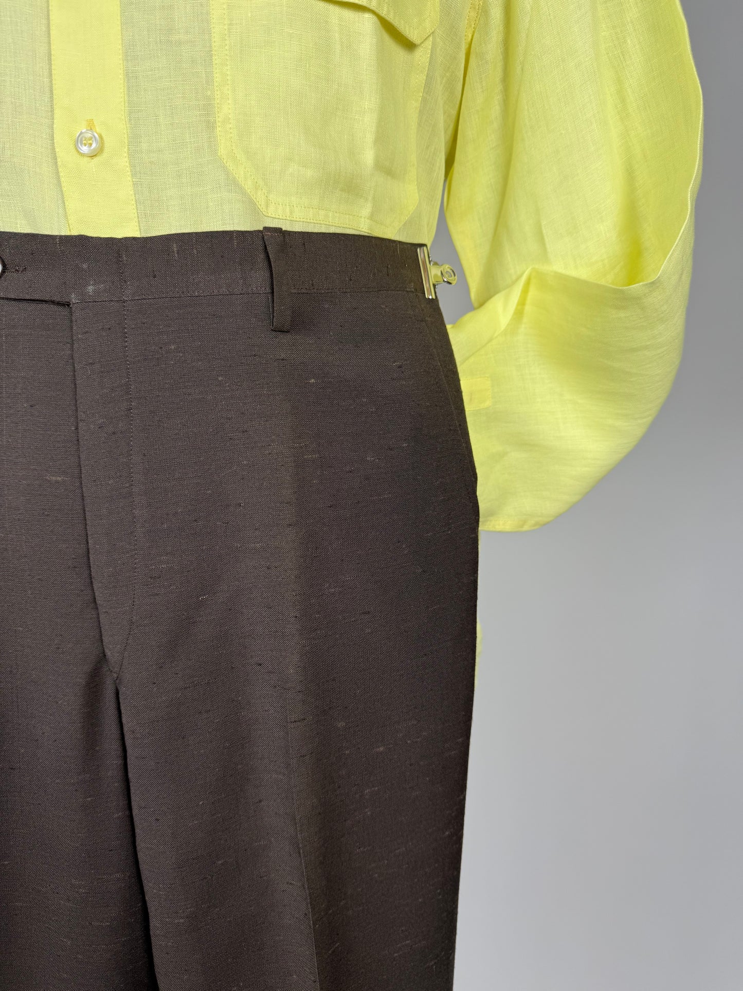 Pantaloni misto lino anni '70 (NOS) - tg.  44/46
