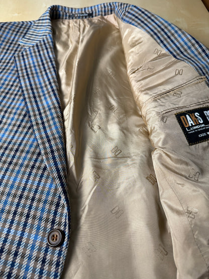 Giacca Daks check quadri blu made in UK - tg. 54/56