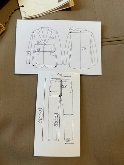 Completo doppiopetto Forall anni '70/'80 in twill beige (NOS) - tg.48