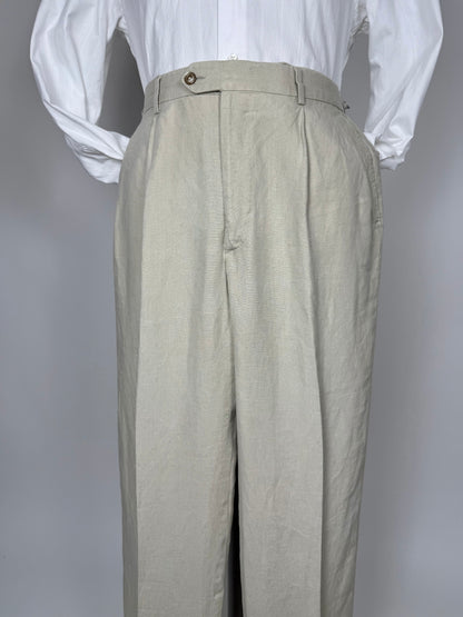 Pantaloni in lino beige sabbia - tg. 50