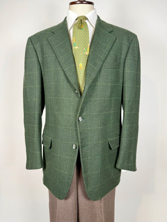 Giacca Cantarelli lana cammello e cashmere verde finestrato - tg. 56