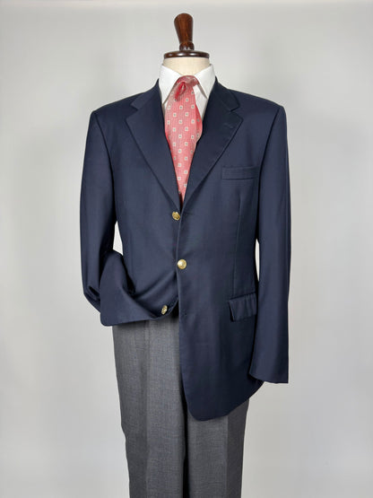 Blazer navy 3 bottoni in flanella pettinata - tg. 50/52 lunga