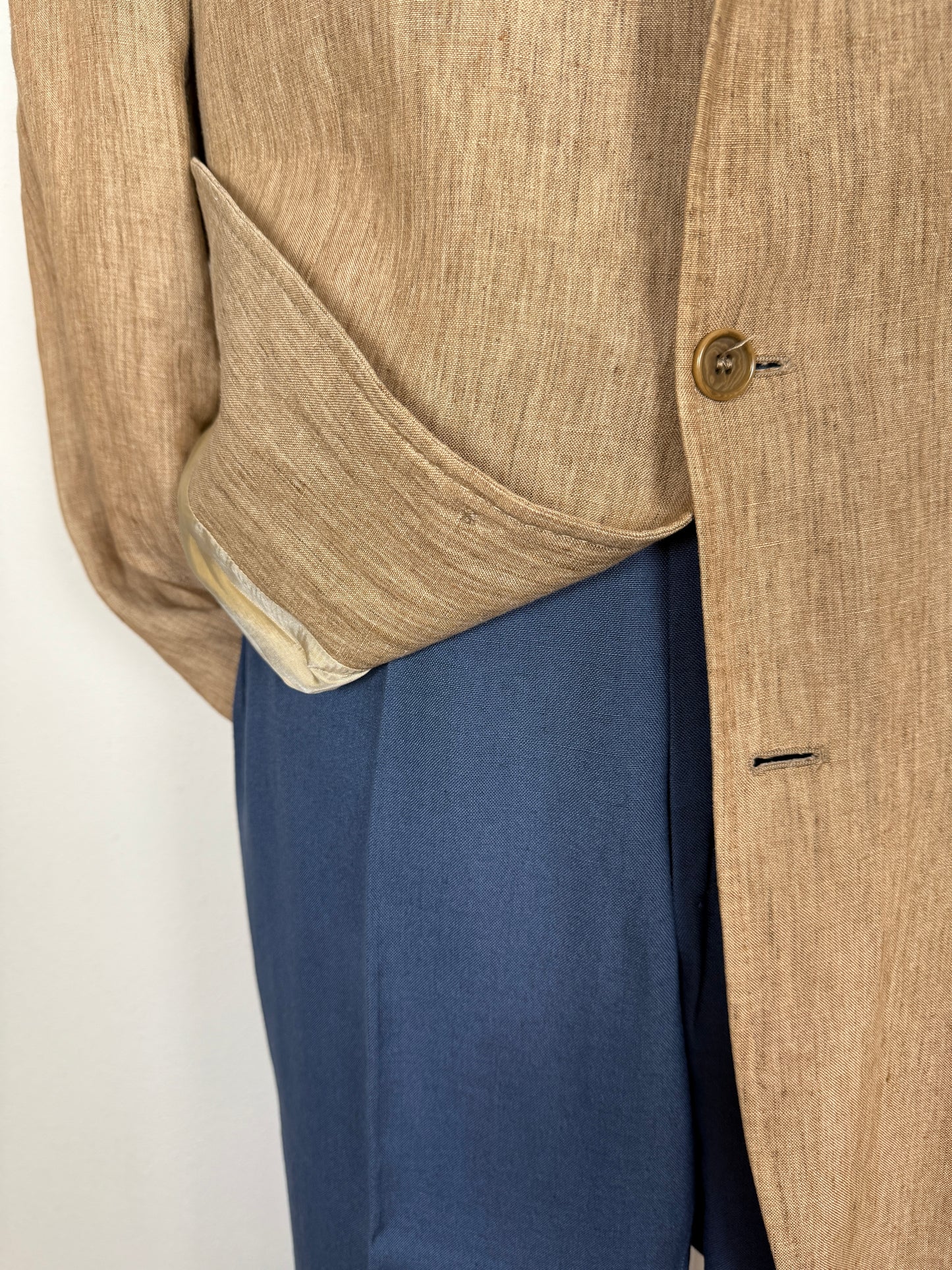 Giacca in puro lino color corda - tg. 52