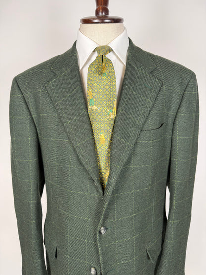 Giacca Cantarelli lana cammello e cashmere verde finestrato - tg. 56