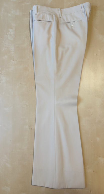 Completo sartoriale anni '70 a zampa in twill color panna - tg. 44/46