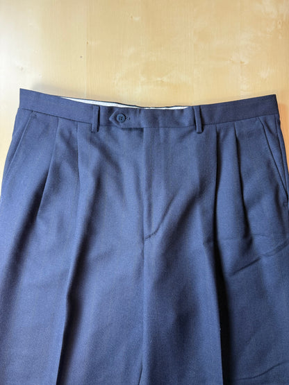 Completo doppiopetto Yves Saint Laurent anni '80 flanella blu - tg. 54/56