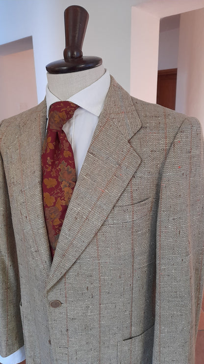 Giacca in tweed vintage pura lana tessuto Marzotto