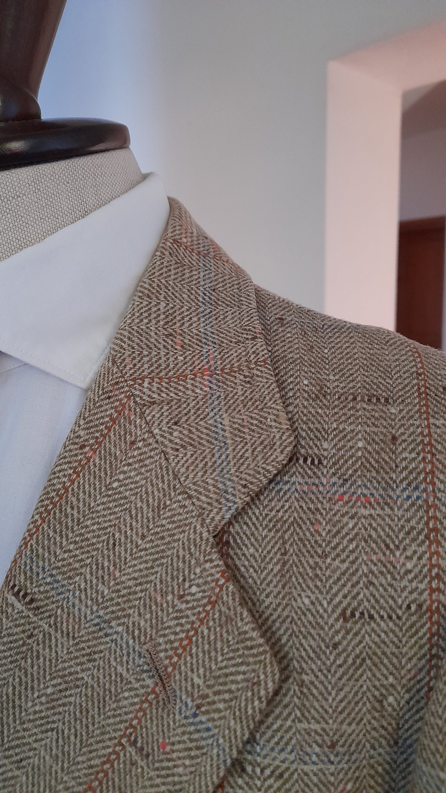 Giacca in tweed vintage pura lana tessuto Marzotto