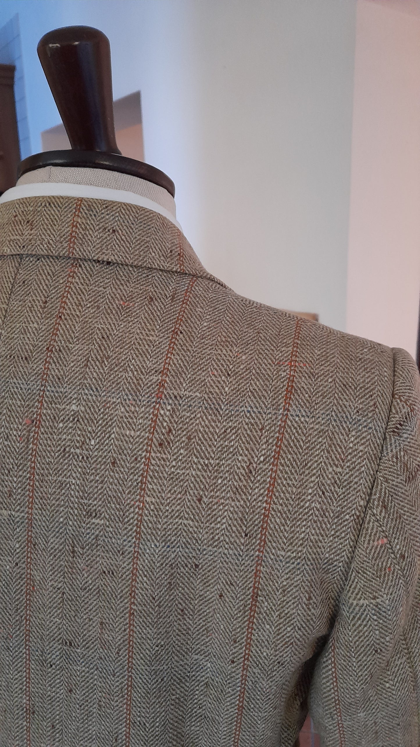 Giacca in tweed vintage pura lana tessuto Marzotto