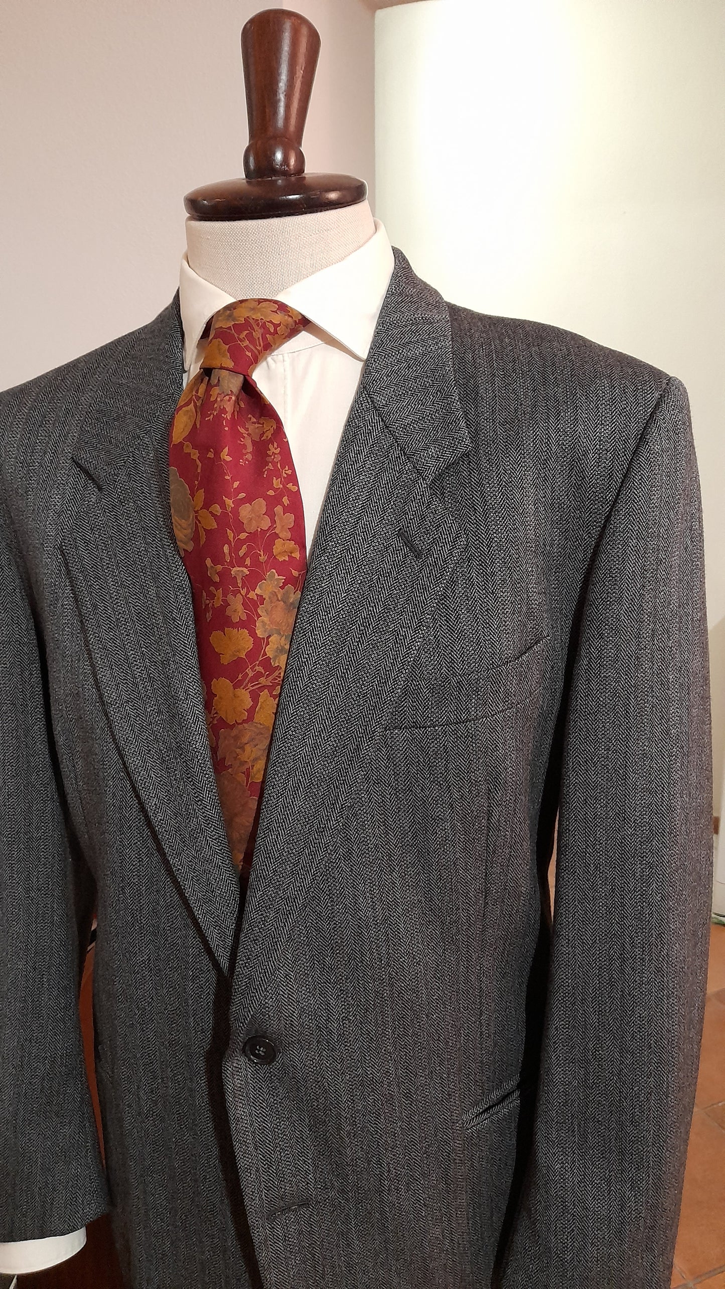 Giacca anni '80/'90 grigia herringbone