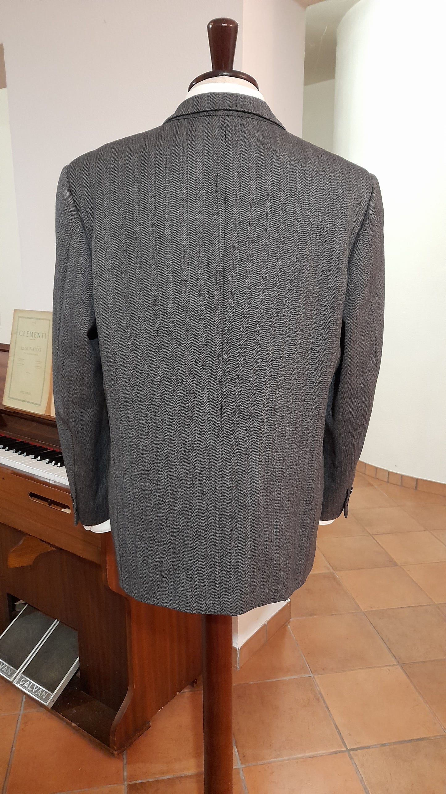 Giacca anni '80/'90 grigia herringbone