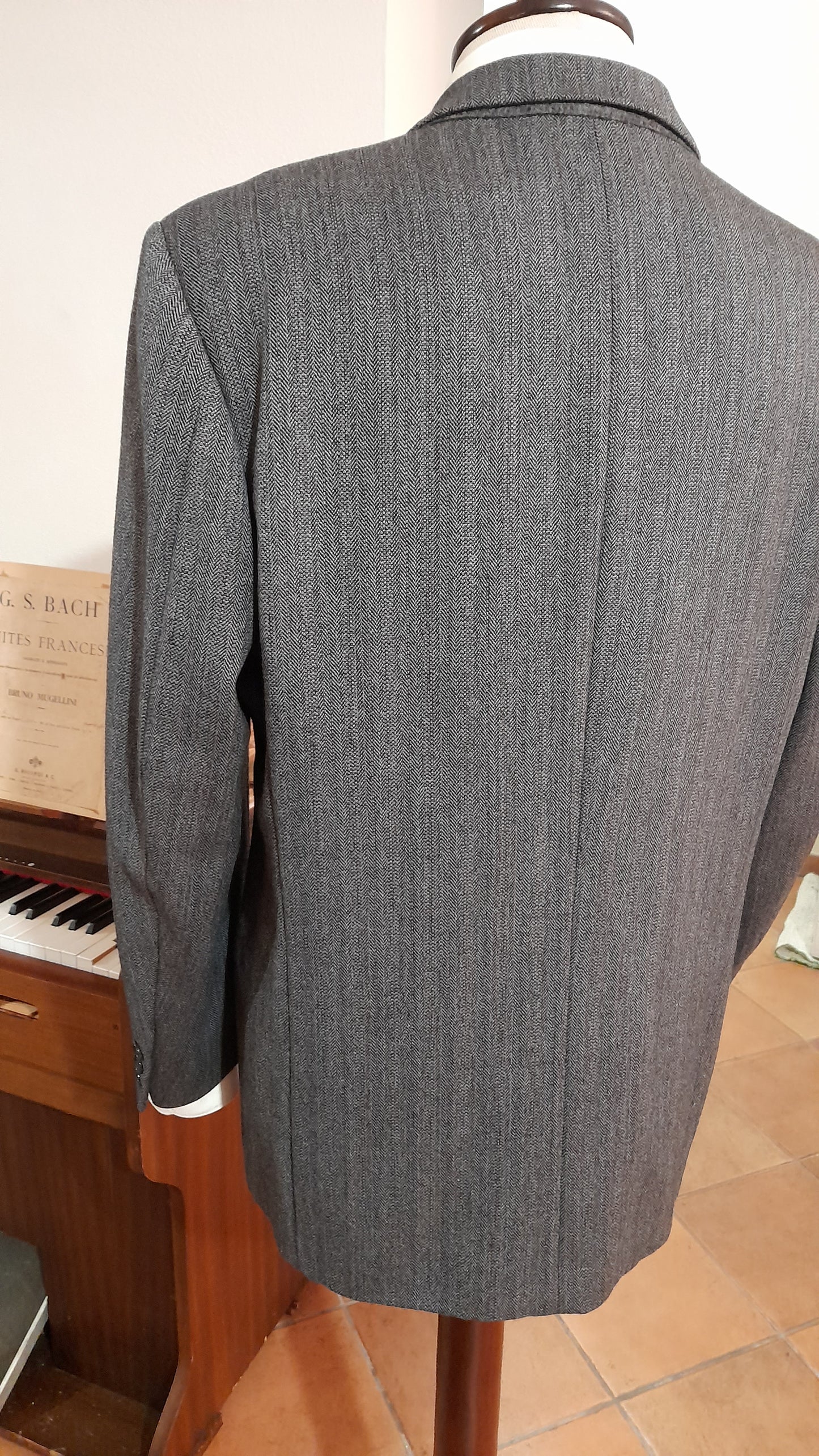 Giacca anni '80/'90 grigia herringbone