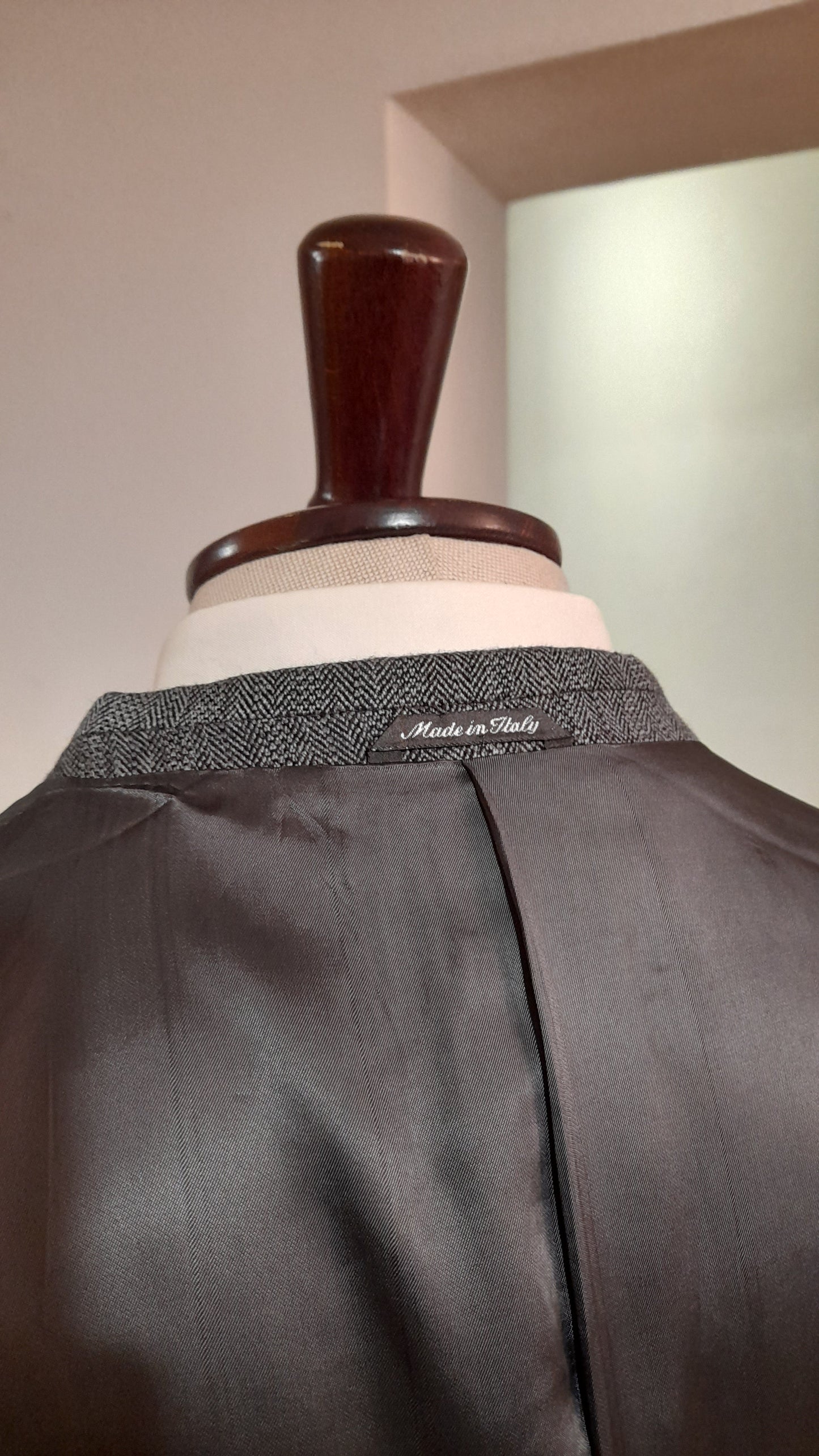 Giacca anni '80/'90 grigia herringbone