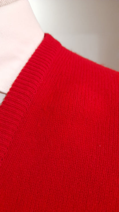 Pullover rosso scozzese in pura lana