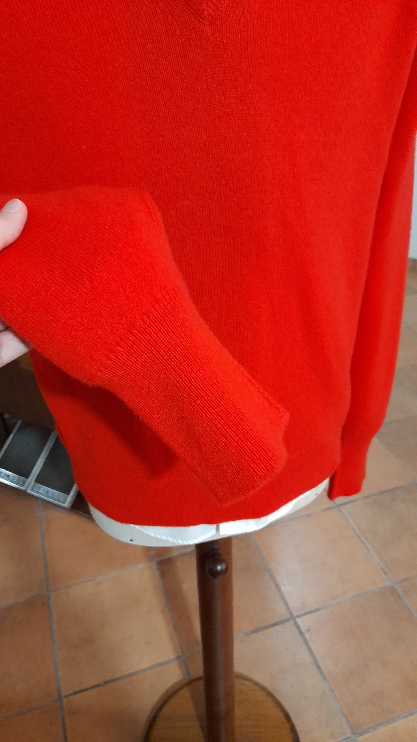 Pullover rosso scozzese in pura lana